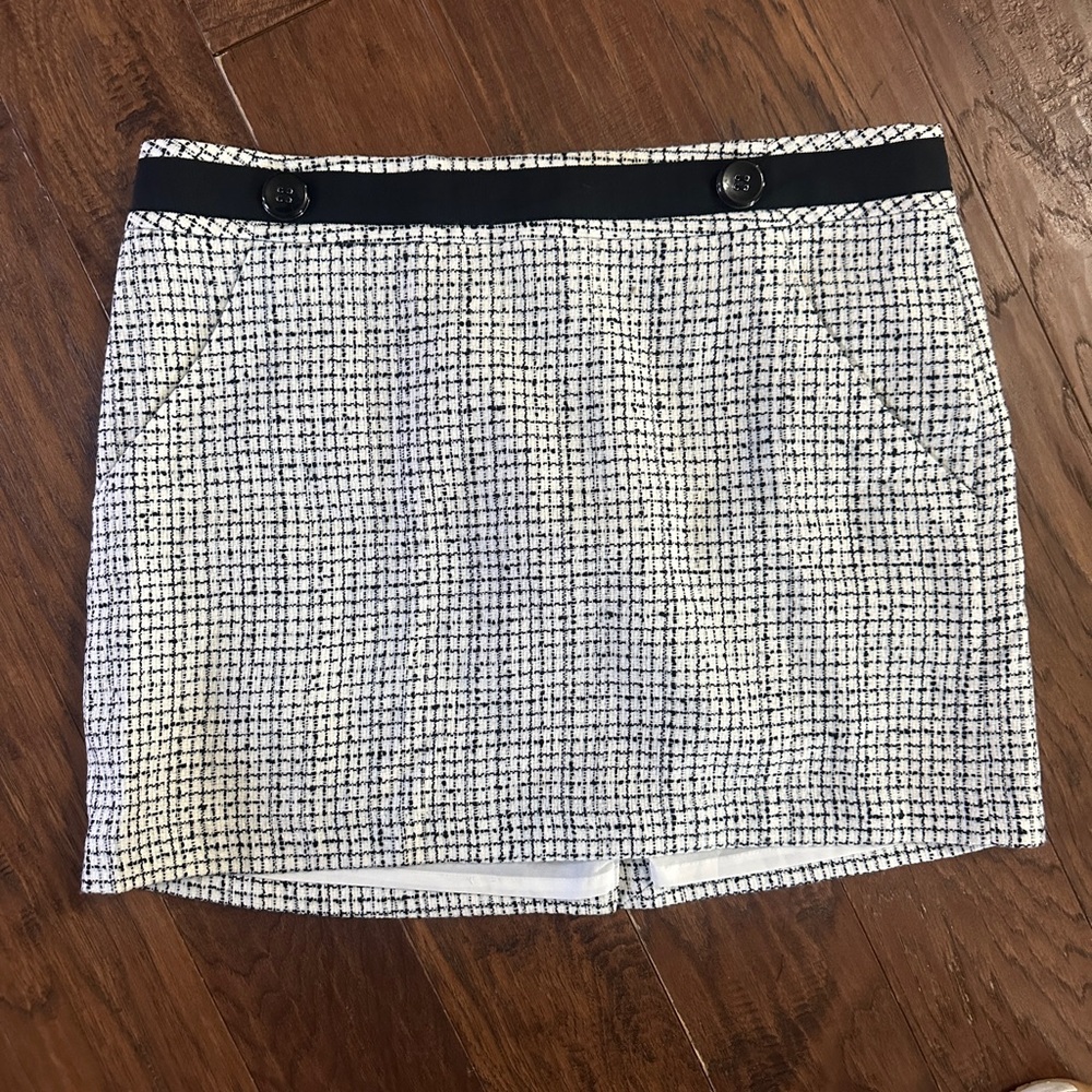 The Limited Black & White Tweed Mini Skirt | Size 14